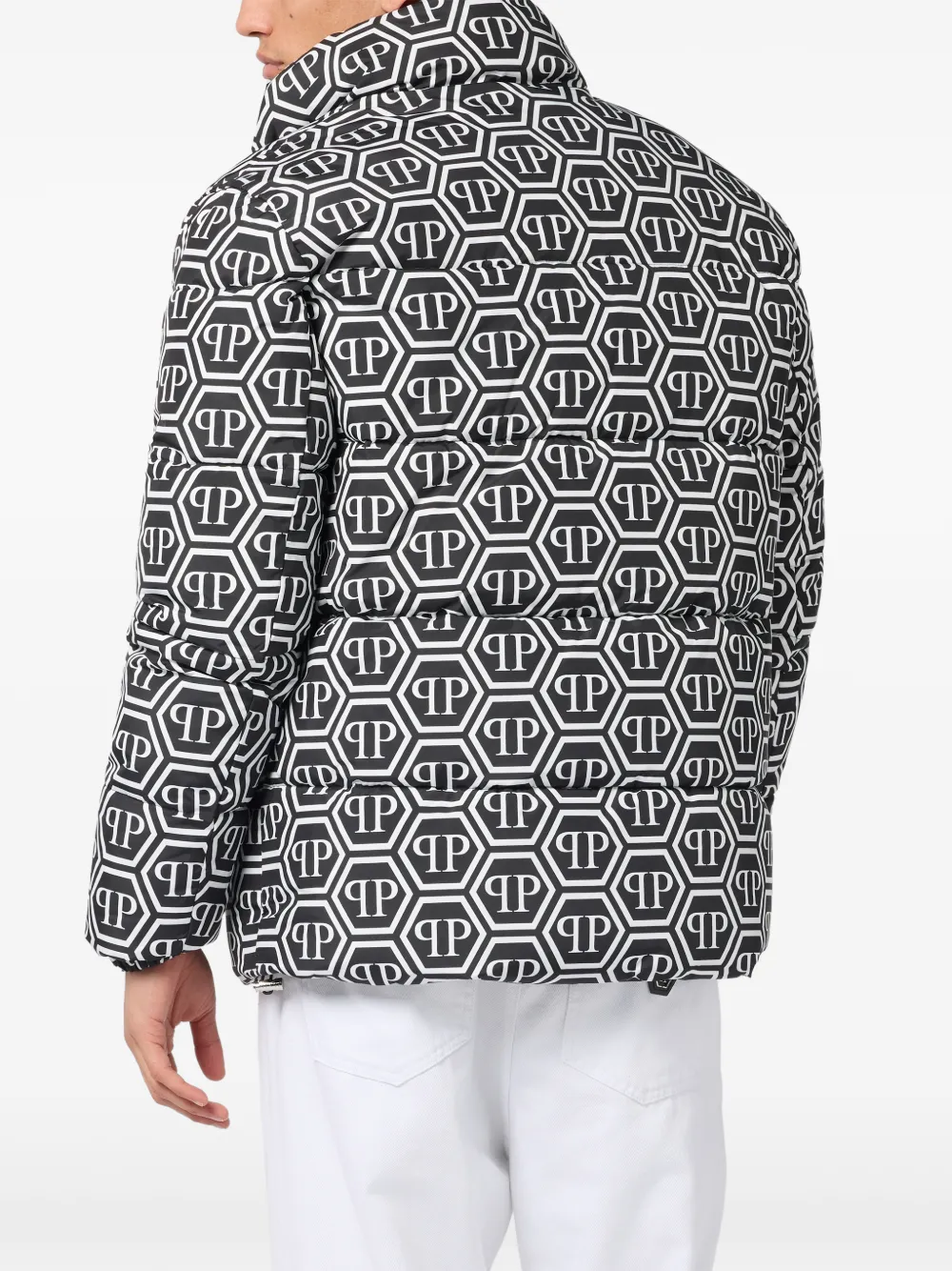  Philipp Plein Monogram Puffer Jacket - Black 