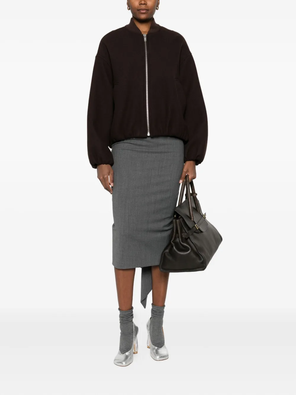 Jucca Zip-fastening Bomber Jacket In Brown