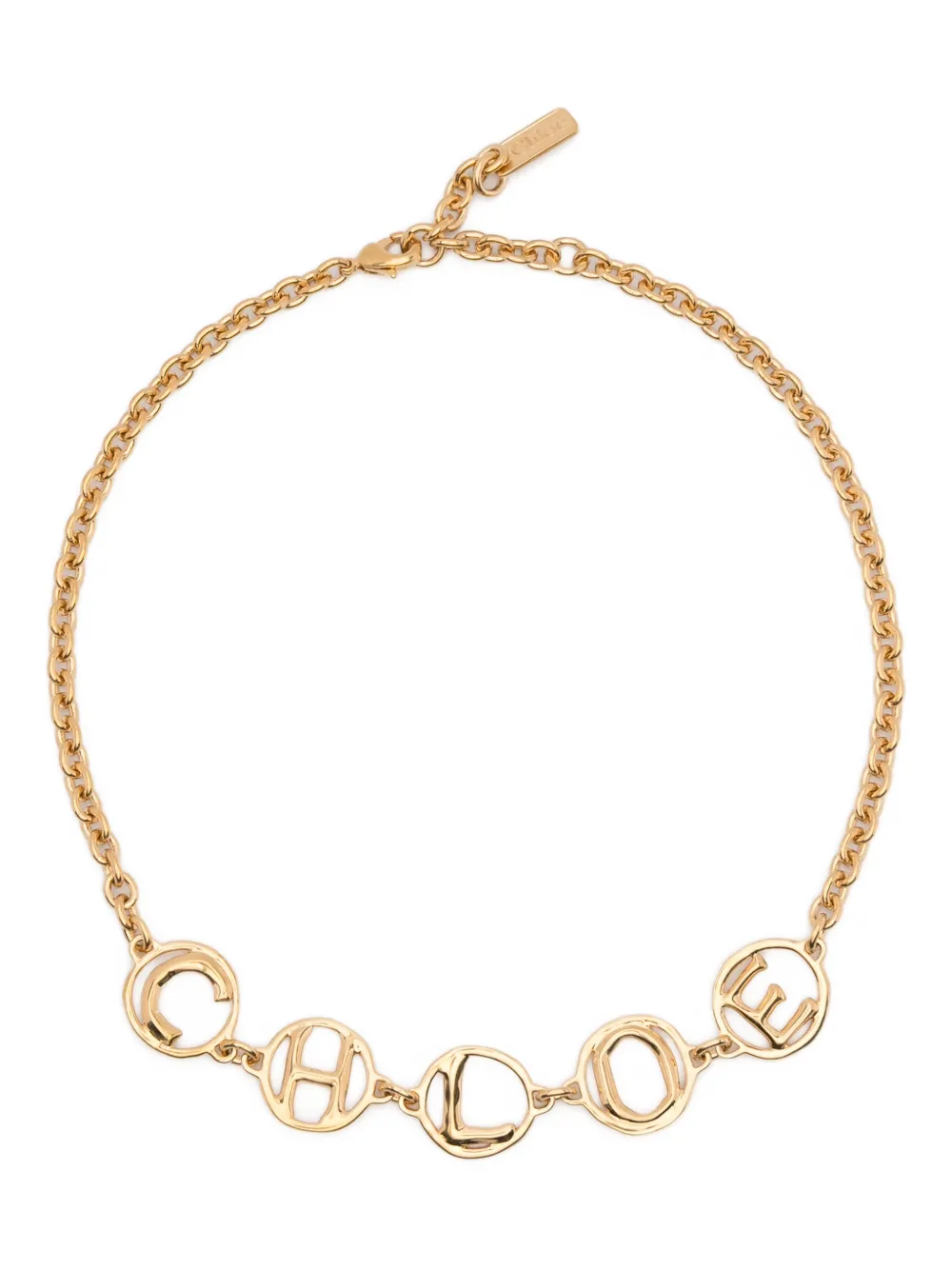 Chloé The  Script Charm Necklace In Gold