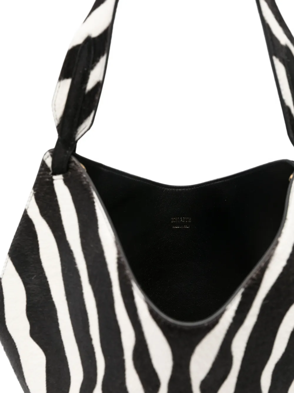 KHAITE Mini-shopper met zebraprint Zwart