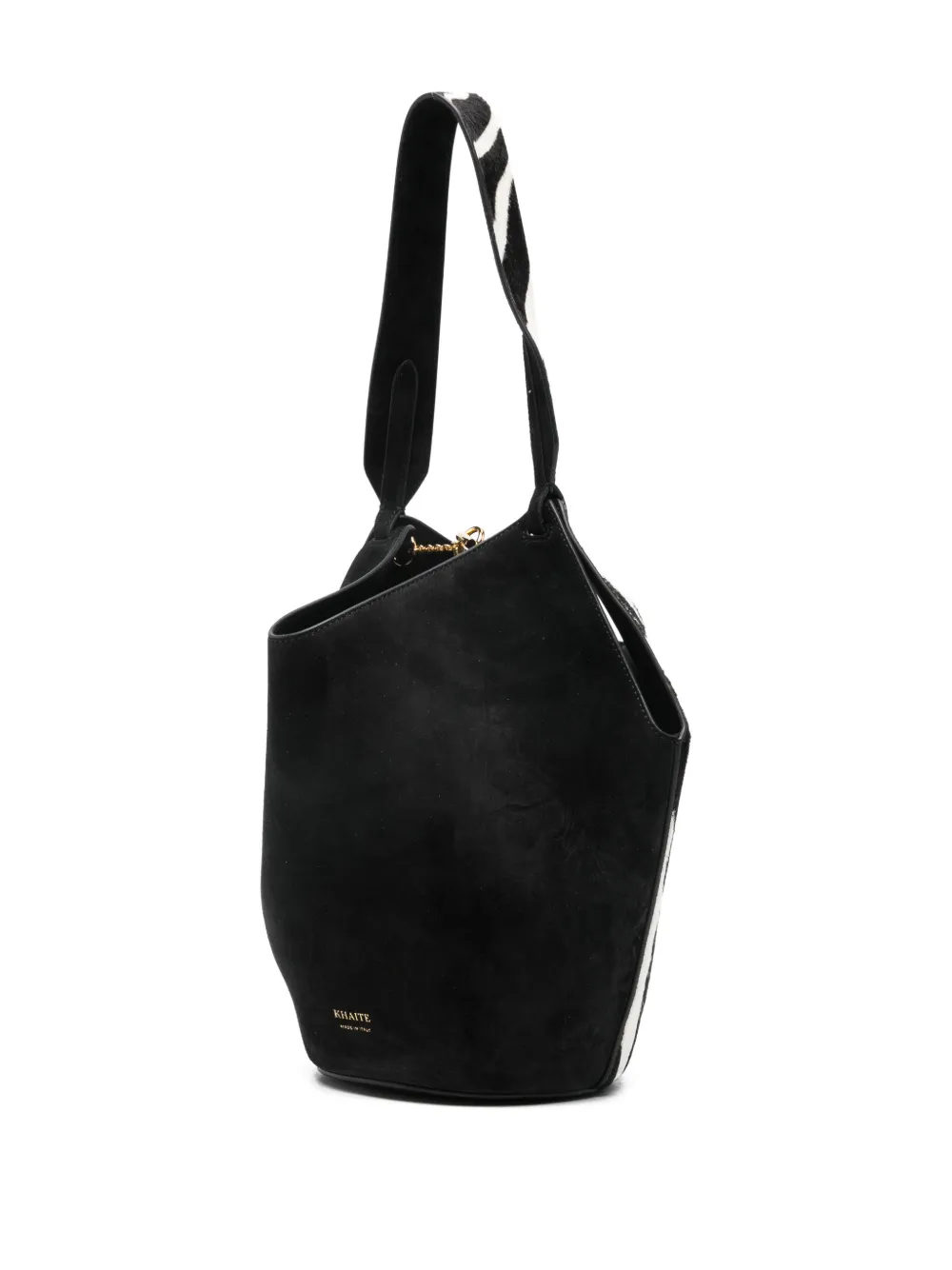 KHAITE Mini-shopper met zebraprint Zwart