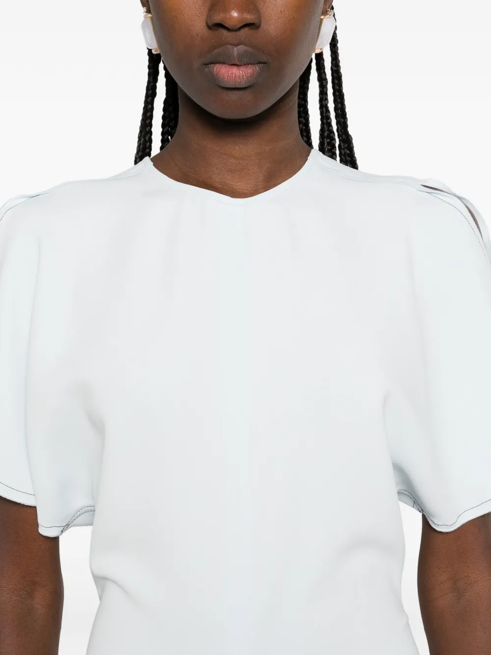 Victoria Beckham gathered-waist midi dress - Blauw