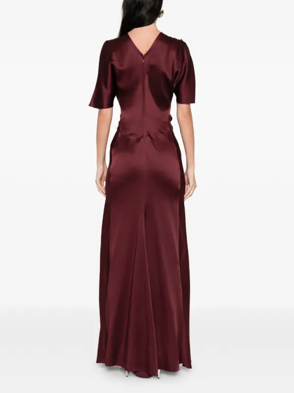 Victoria Beckham ギャザーウエスト マキシドレス | レッド | FARFETCH JP