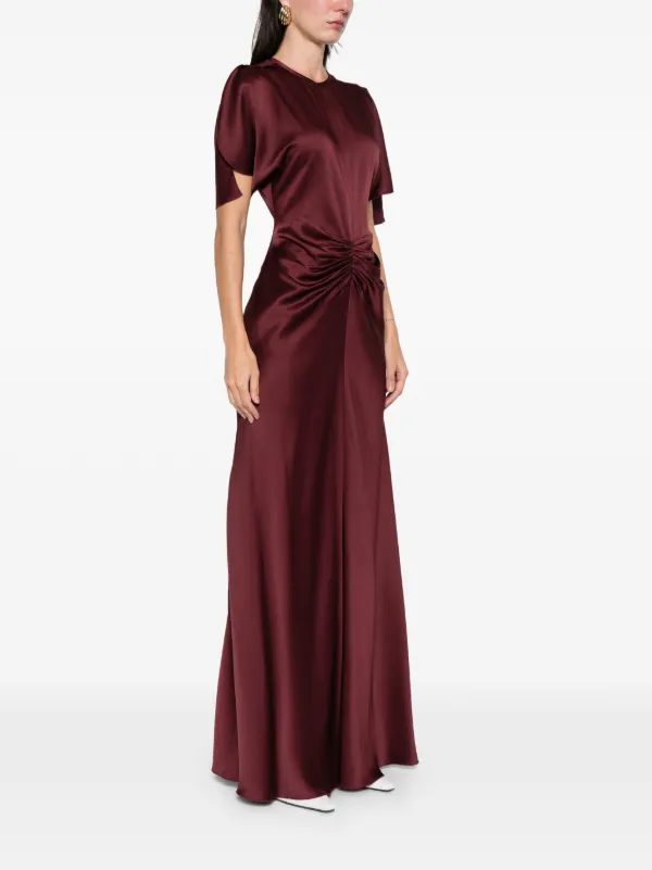 美品◇VICTORIA BECKHAM ワンピース　レッド Victoria Beckham ギャザーウエスト マキシドレス | レッド | FARFETCH JP