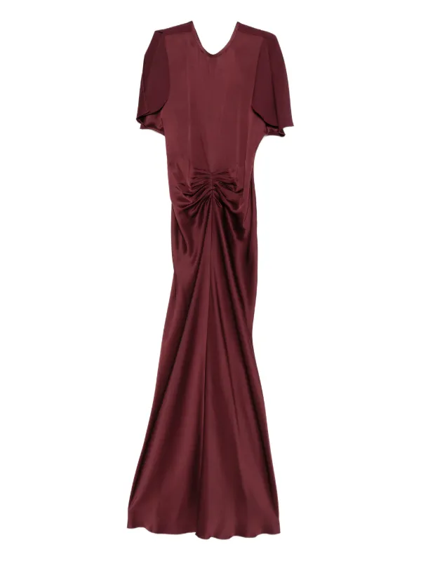 Victoria Beckham Gathered Maxi Dress - Red