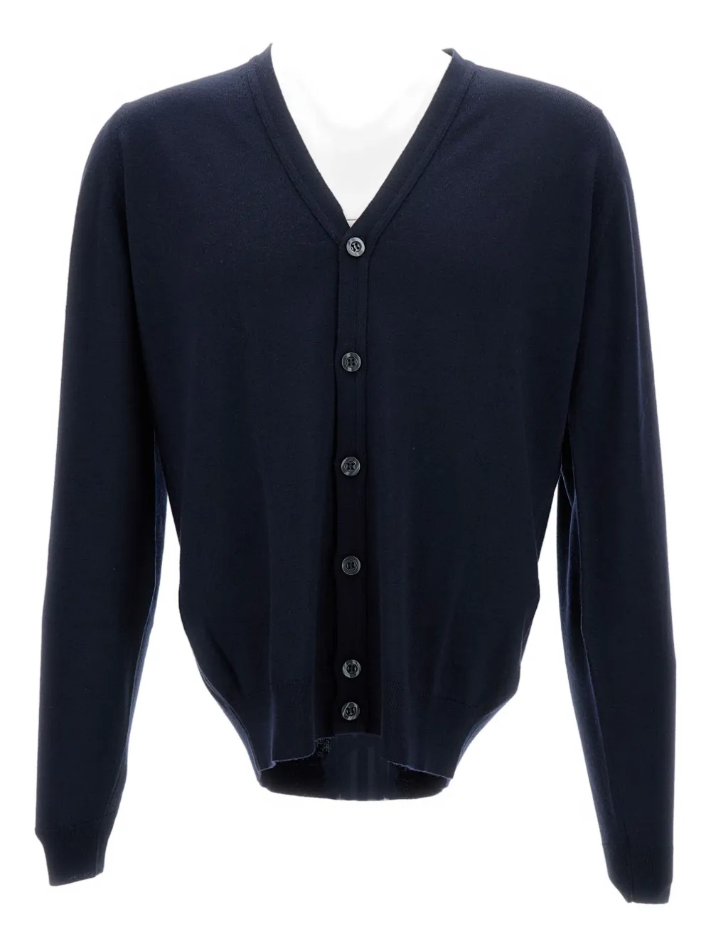 John Smedley Blue Midnight Cardigan In Blue