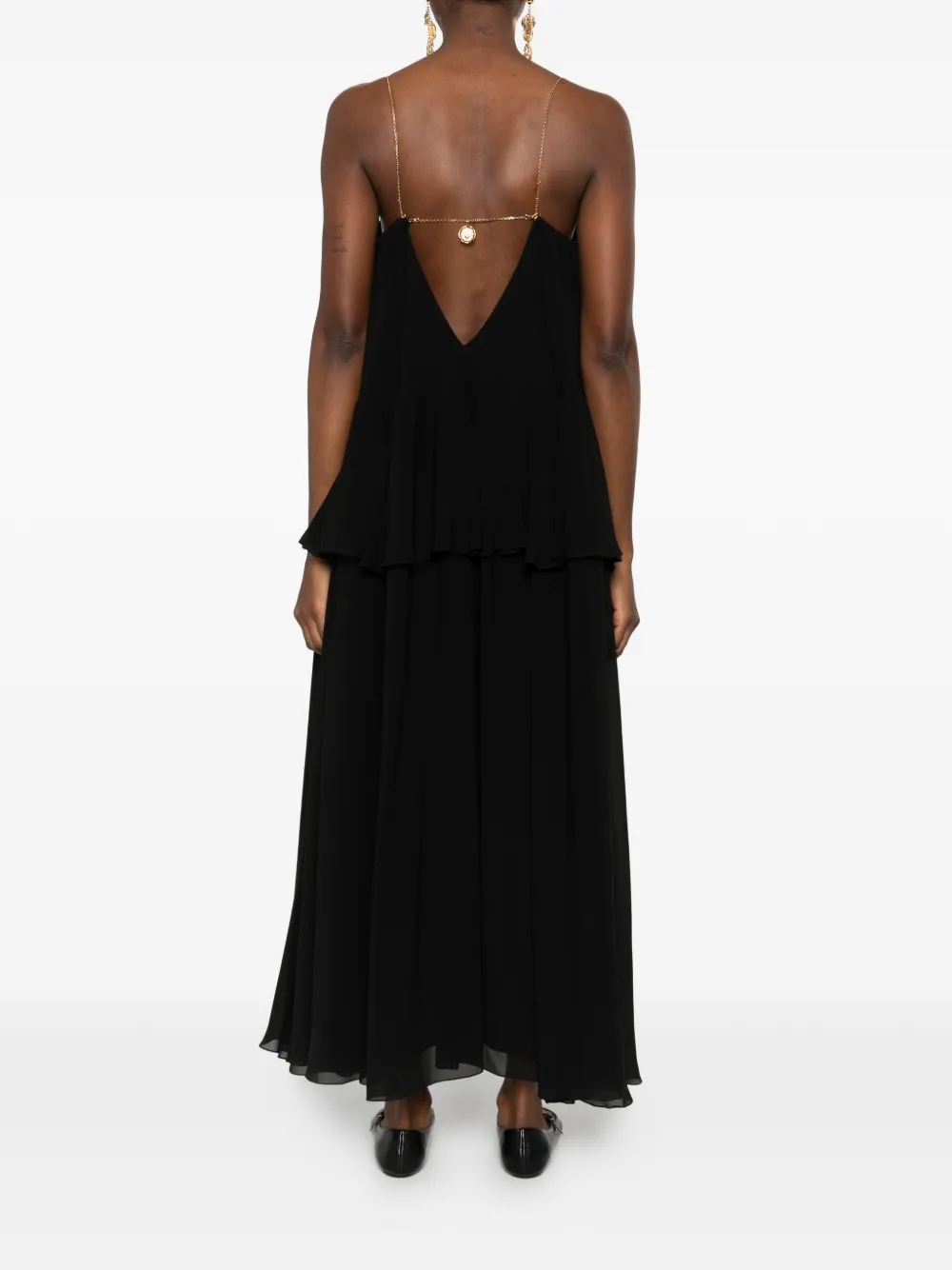 Chloé Maxi-jurk met open rug Zwart