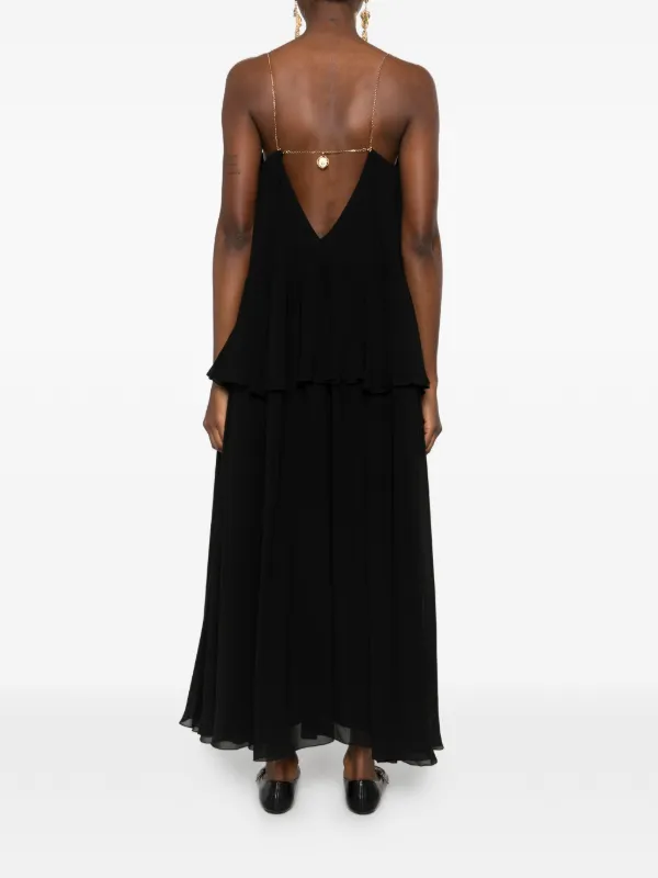 chloe open back dress Chlo - Sleeveless long dress in Silk georgette - Black - 40