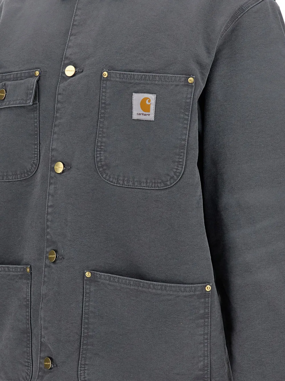 Carhartt Corduroy-collar Patch-pocket Jacket In Gray