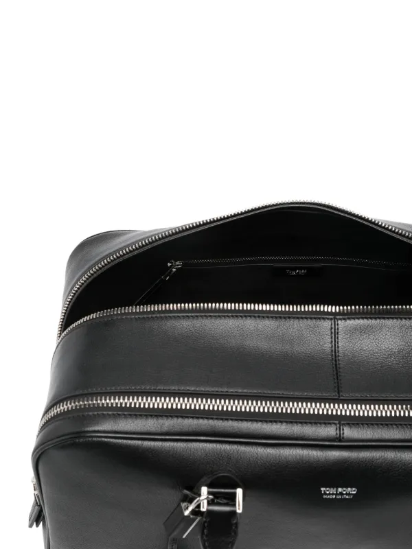 TOM FORD double-zip Leather Bowling Bag | Black | FARFETCH