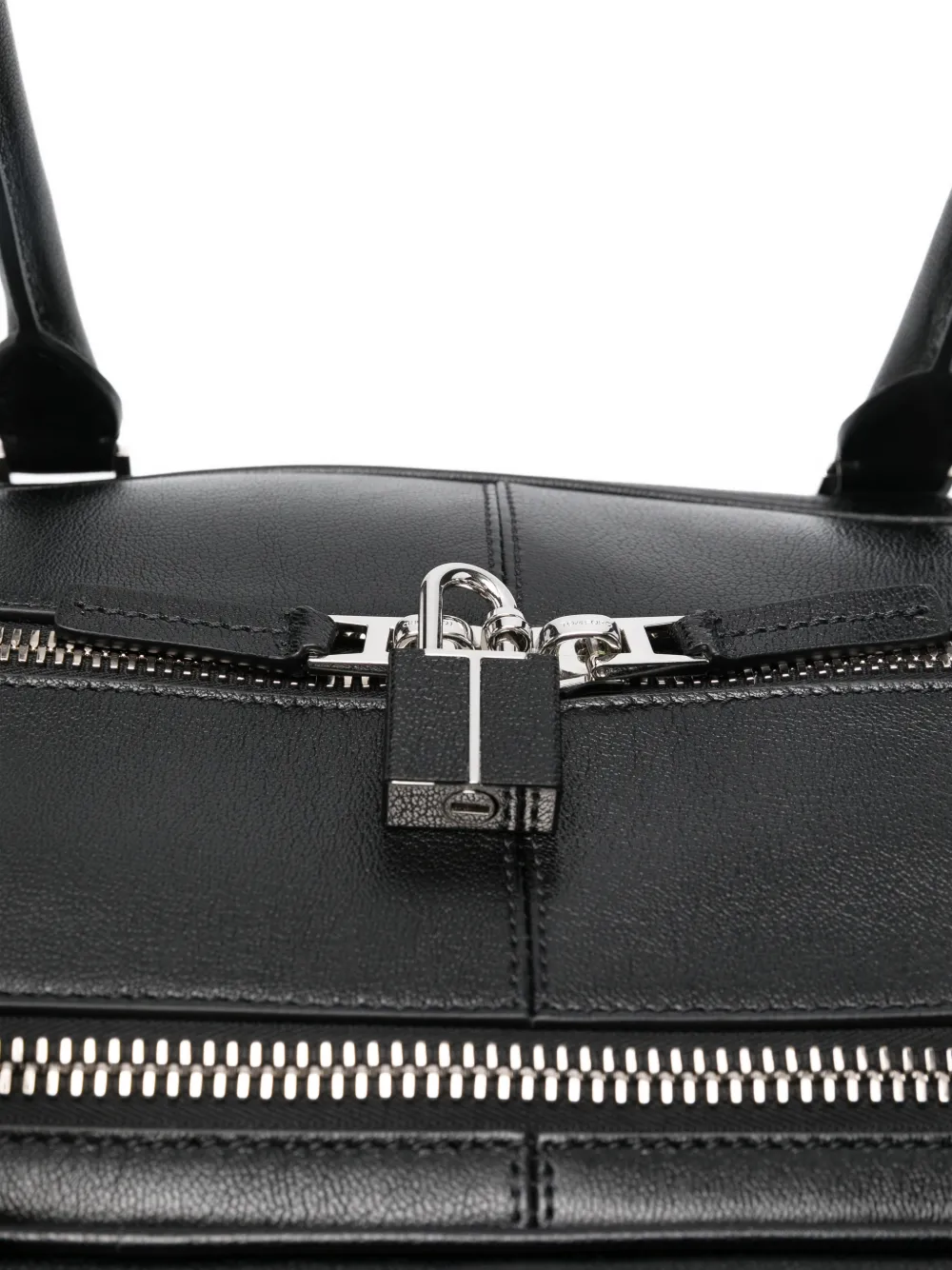 TOM FORD Leren bowlingtas met dubbele rits Zwart
