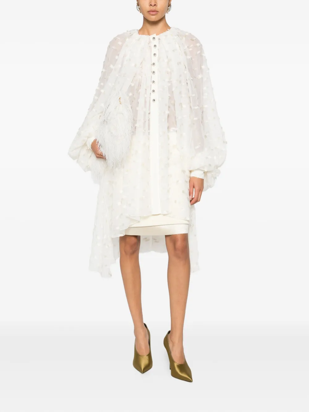 Lanvin button-fastening ruffled blouse - Wit