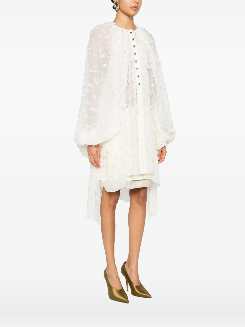 Lanvin Button-fastening Ruffled Blouse In White