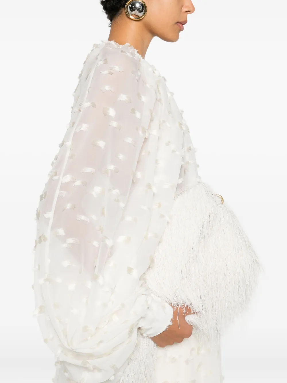 Lanvin Button-fastening Ruffled Blouse In White