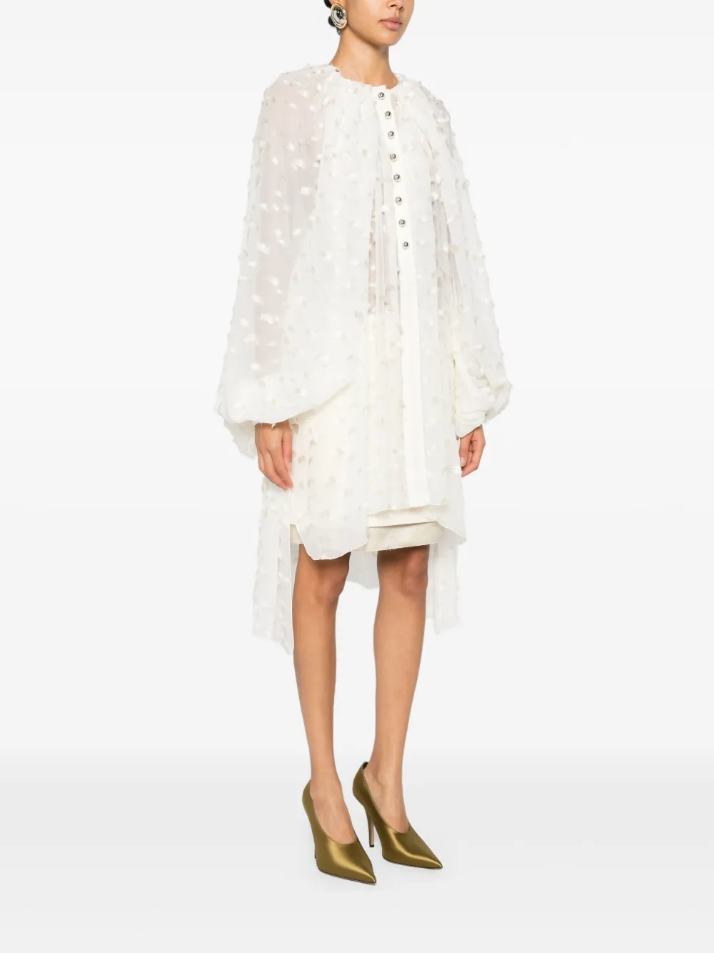 Lanvin Blouse met knoopsluiting en ruches Wit