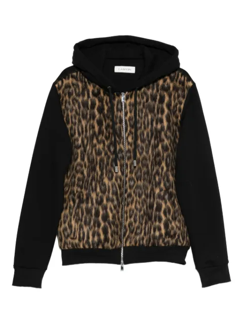 Lanvin hoodie con animal print y cierre