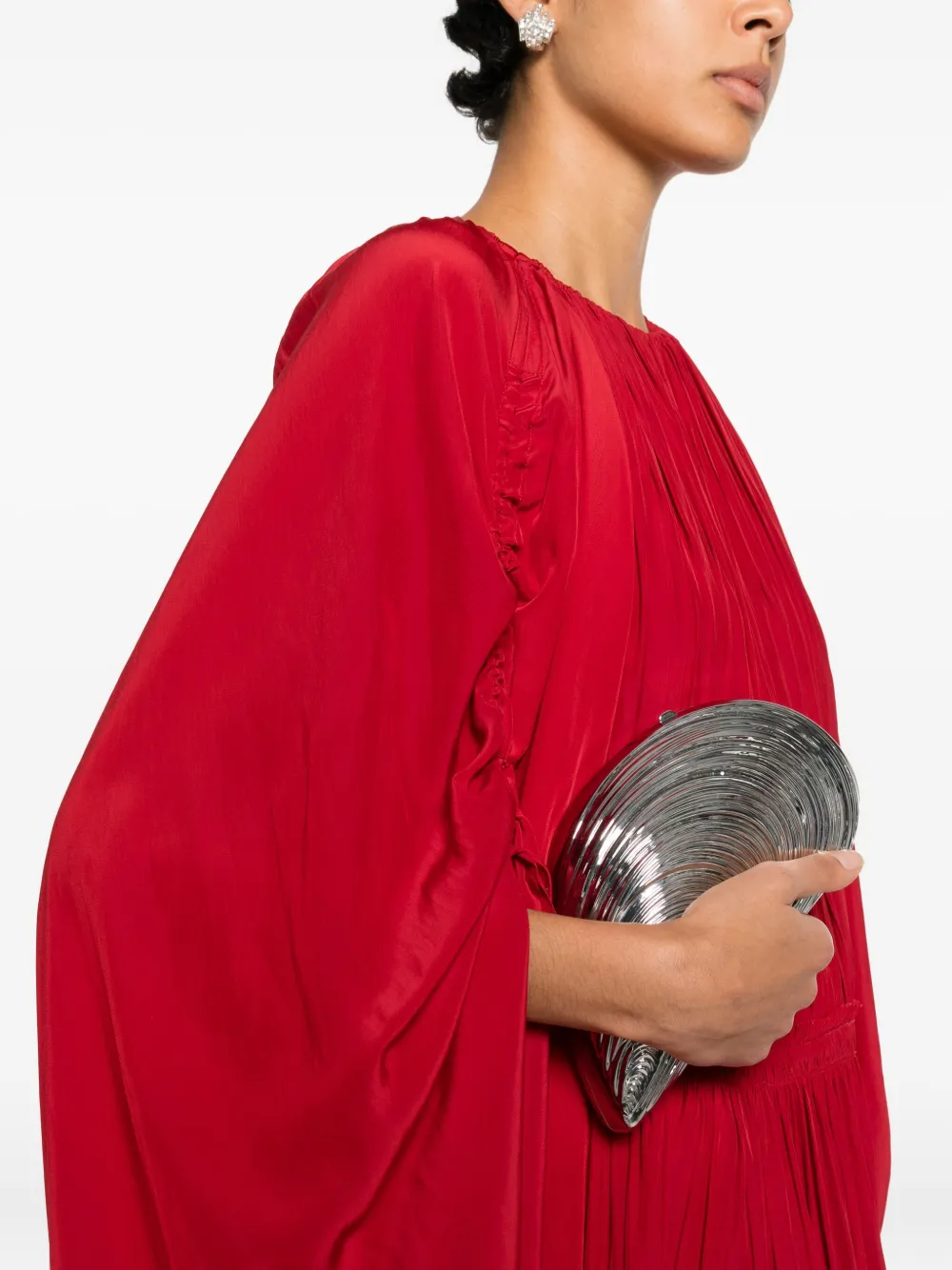 Lanvin Gesmockte maxi-jurk Rood