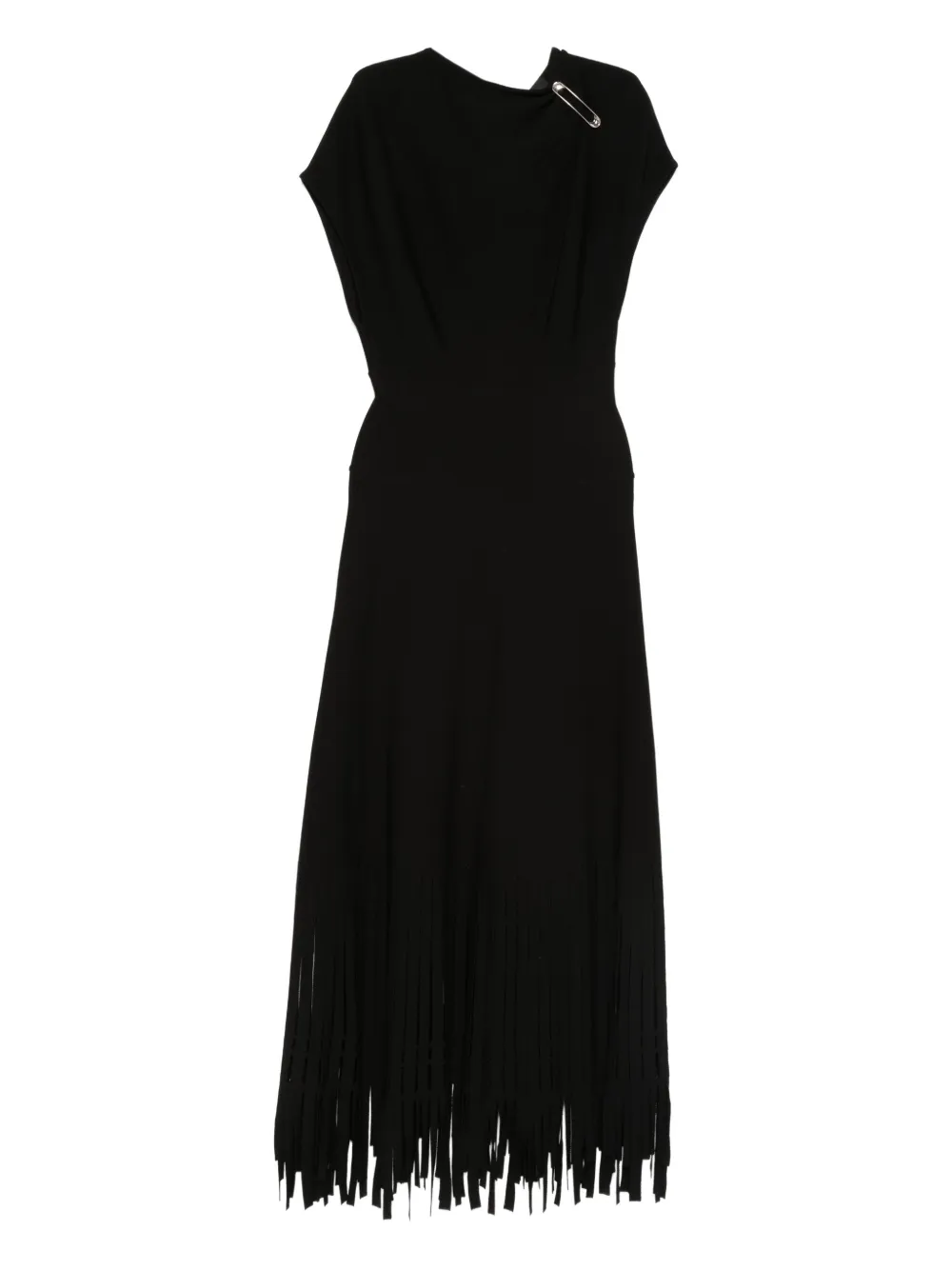 Lanvin safety-pin fringed midi dress - Blu