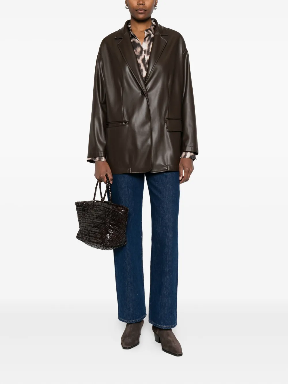 Jucca Single-button Blazer In Brown