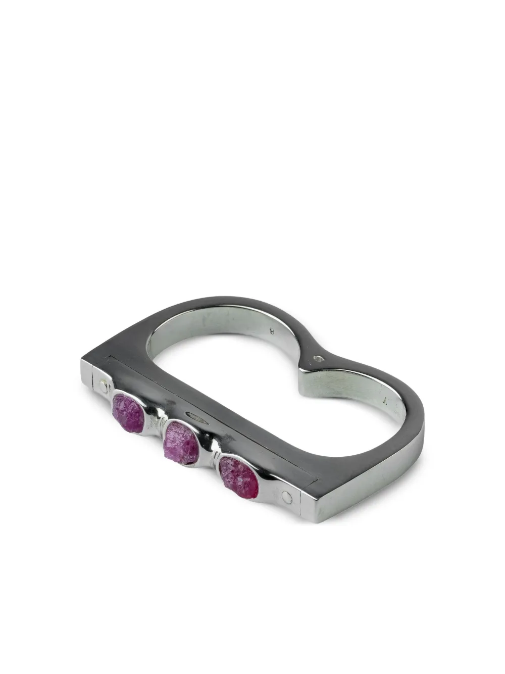 Parts Of Four Doppelter Ring Aus Sterlingsilber Mit Rubin In Metallic