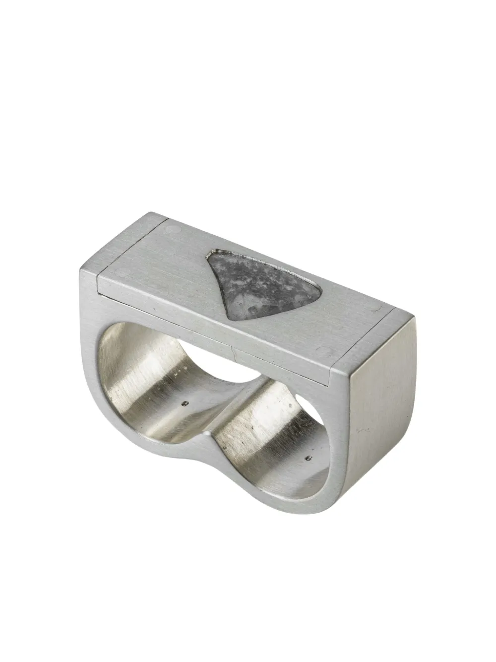 Parts of Four Anello Plate Double con diamanti - Argento