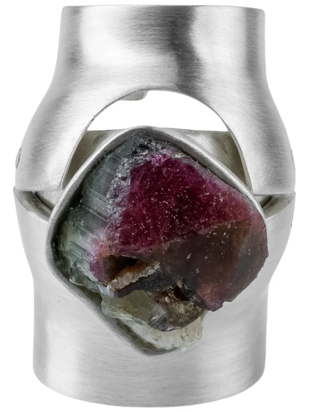 Parts Of Four X Fangophilia Ring Aus Sterlingsilber Mit Elbaite-motiv In Metallic