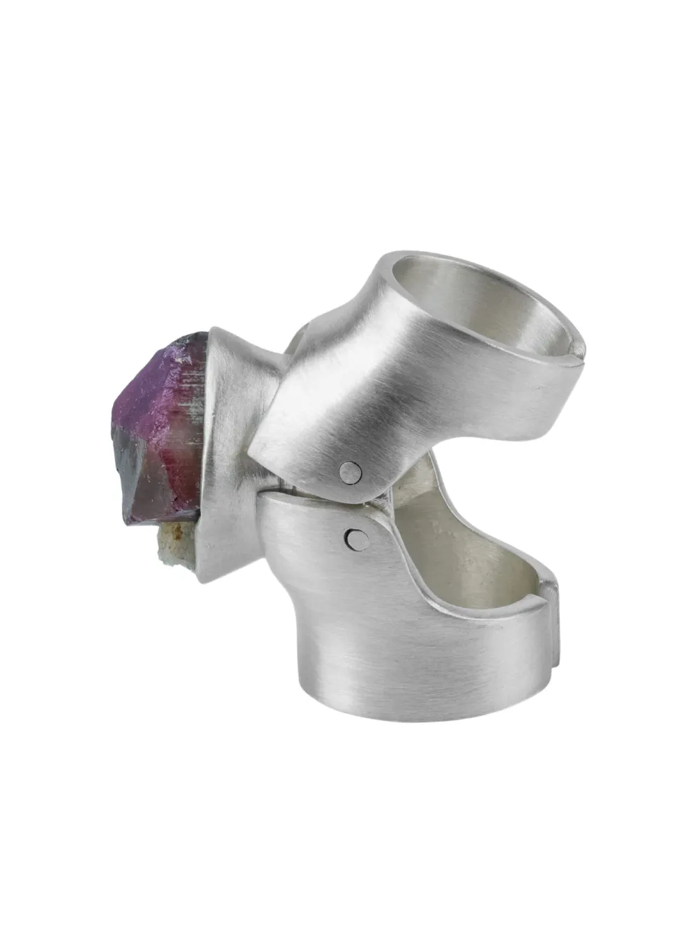 Parts Of Four X Fangophilia Ring Aus Sterlingsilber Mit Elbaite-motiv In Metallic