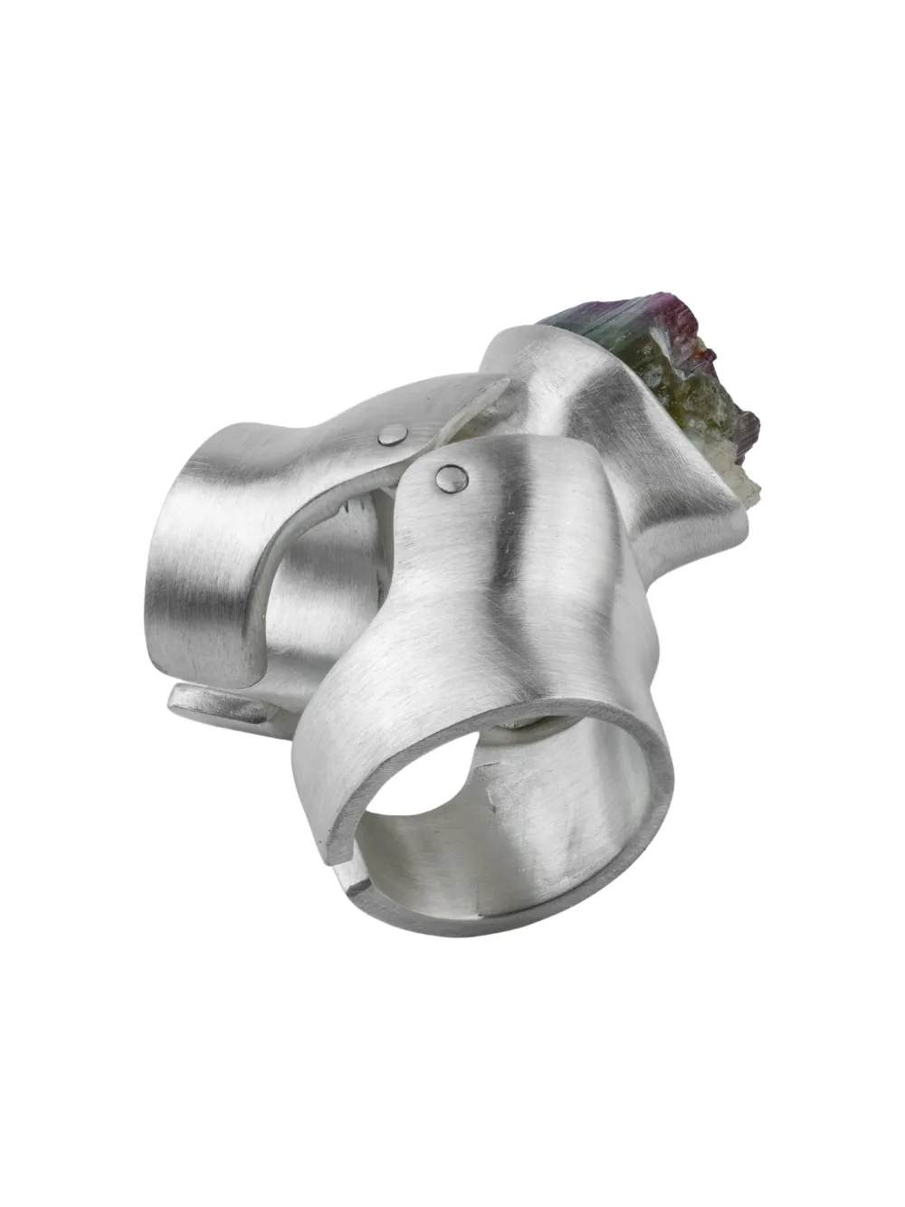 Parts Of Four X Fangophilia Ring Aus Sterlingsilber Mit Elbaite-motiv In Metallic