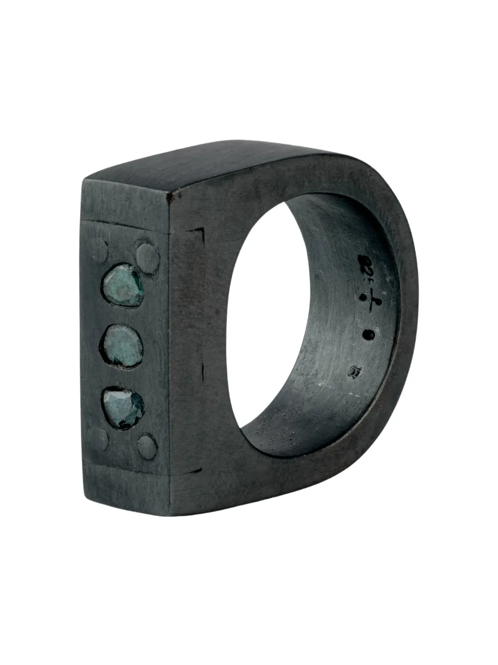 Parts of Four Anello in argento sterling con diamanti - Nero