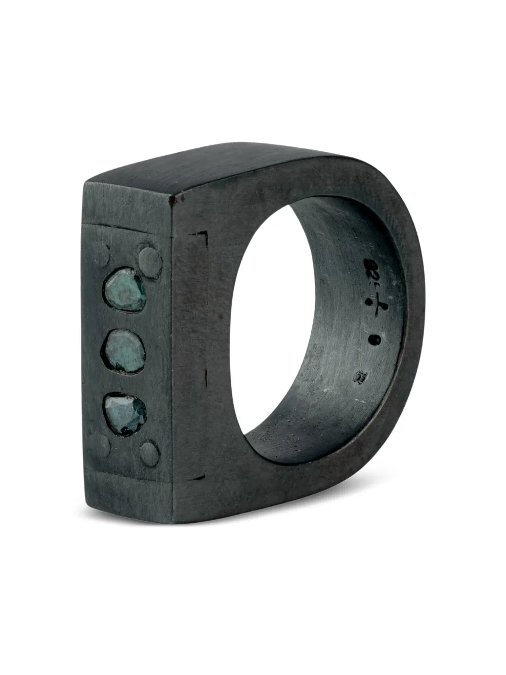 Parts of Four Anello in argento sterling con diamanti - Nero