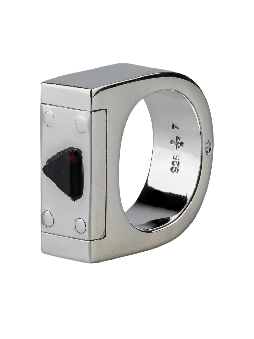 Parts Of Four Plate Single Ring Mit Spinell In Metallic