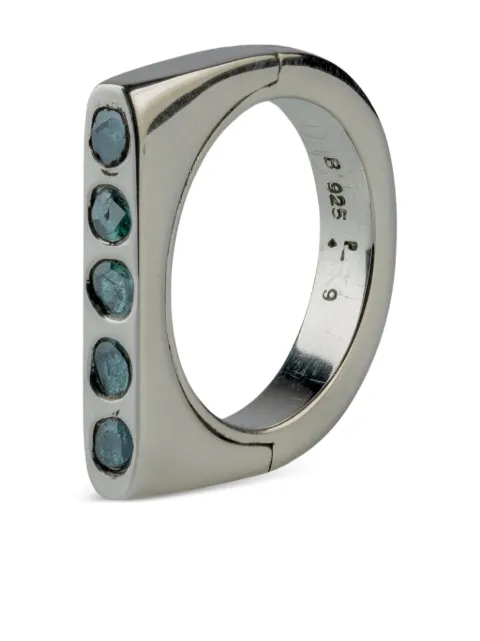 Parts of Four anillo Sistema en plata de ley con diamante