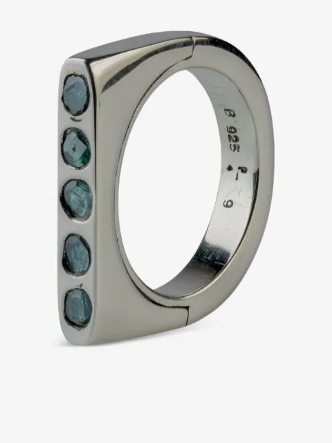 Parts of Four anillo Sistema en plata de ley con diamante