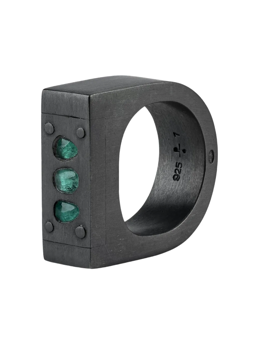 Parts Of Four Plate Ring Mit Smaragd In Blue