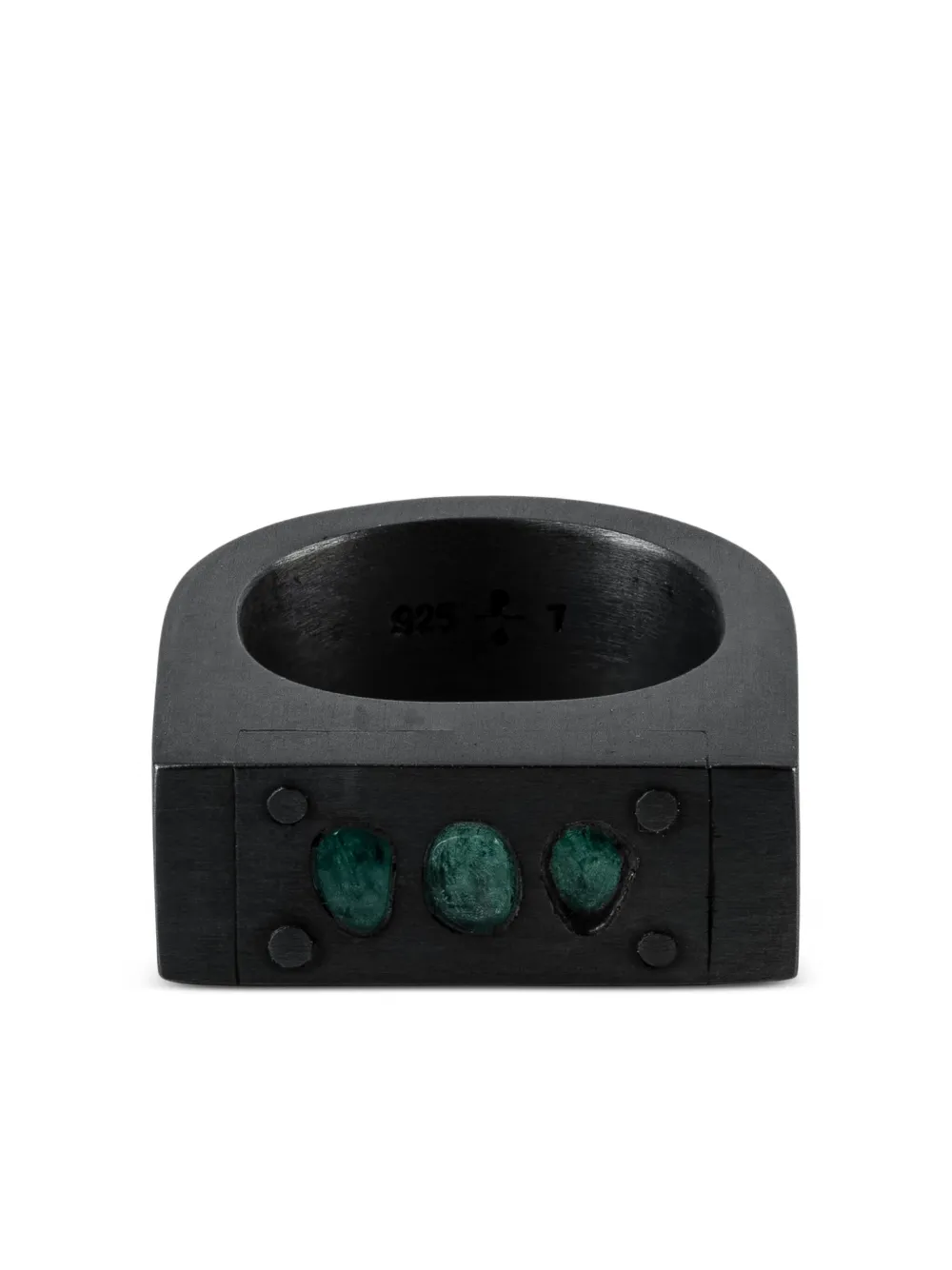 Parts of Four anillo Plate con esmeralda | negro | Image 1