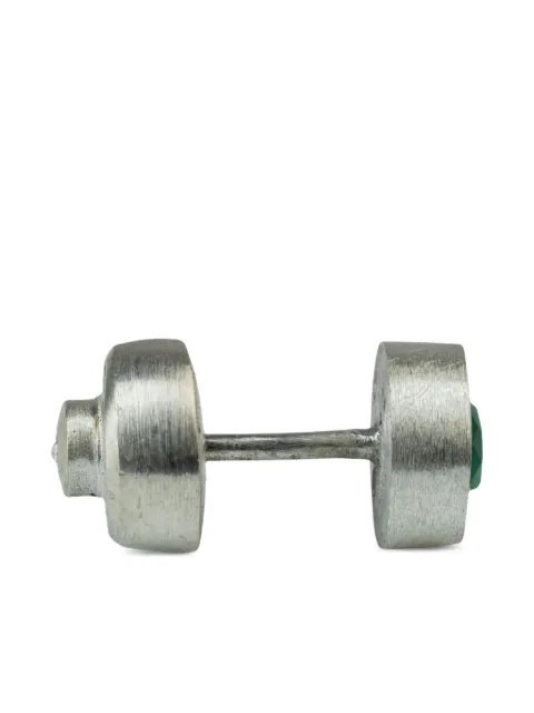 Parts of Four sterling silver Stud emerald earring