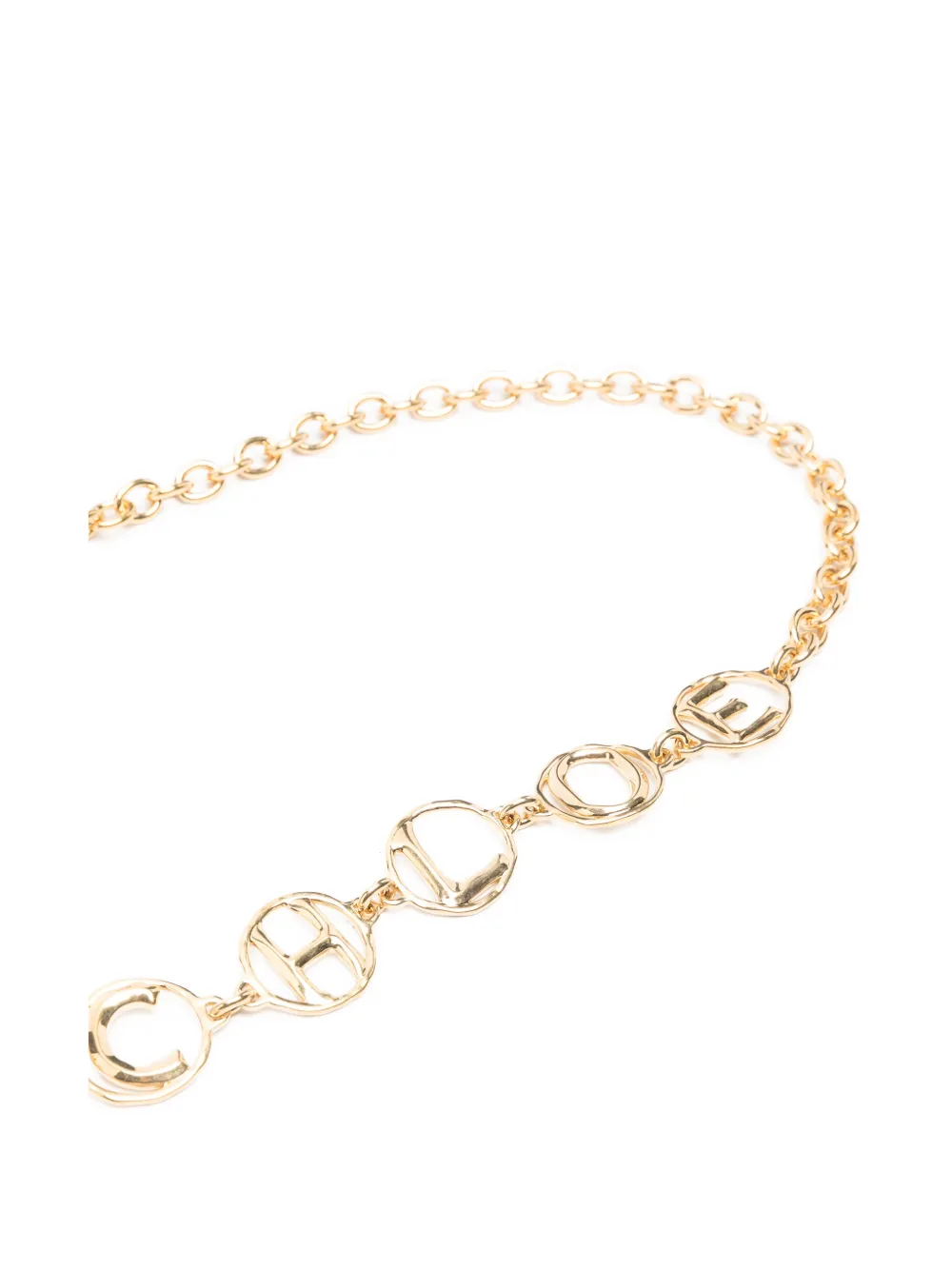 Chloé Logo-letters Chain Belt In Gold