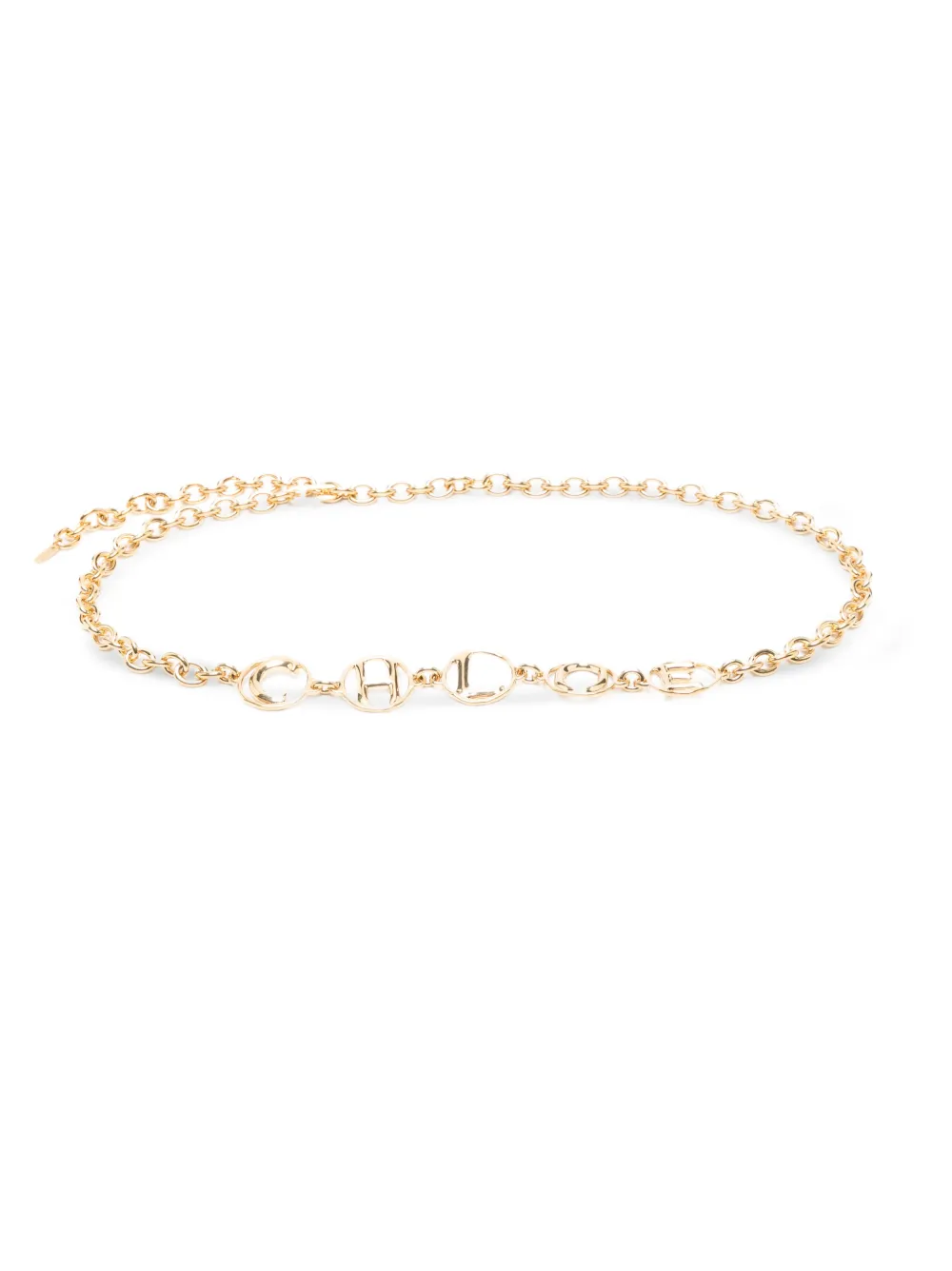 Chloé Logo-letters Chain Belt In Gold