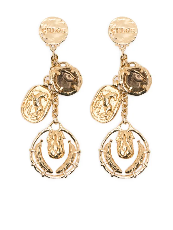 Chloé Medals ピアス | ゴールドトーン | FARFETCH JP
