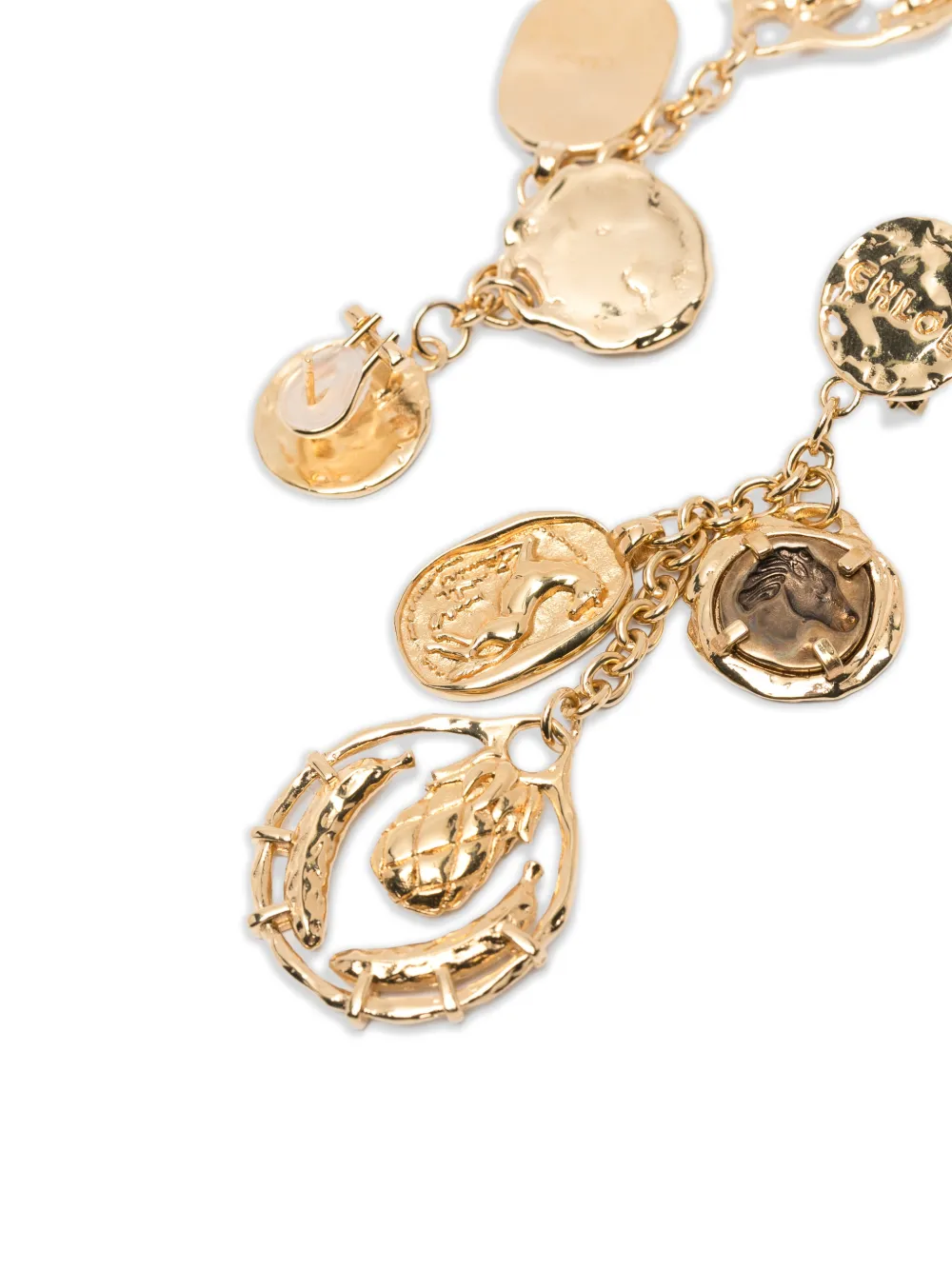 Chloé French-clip-fastening Earrings In Gray