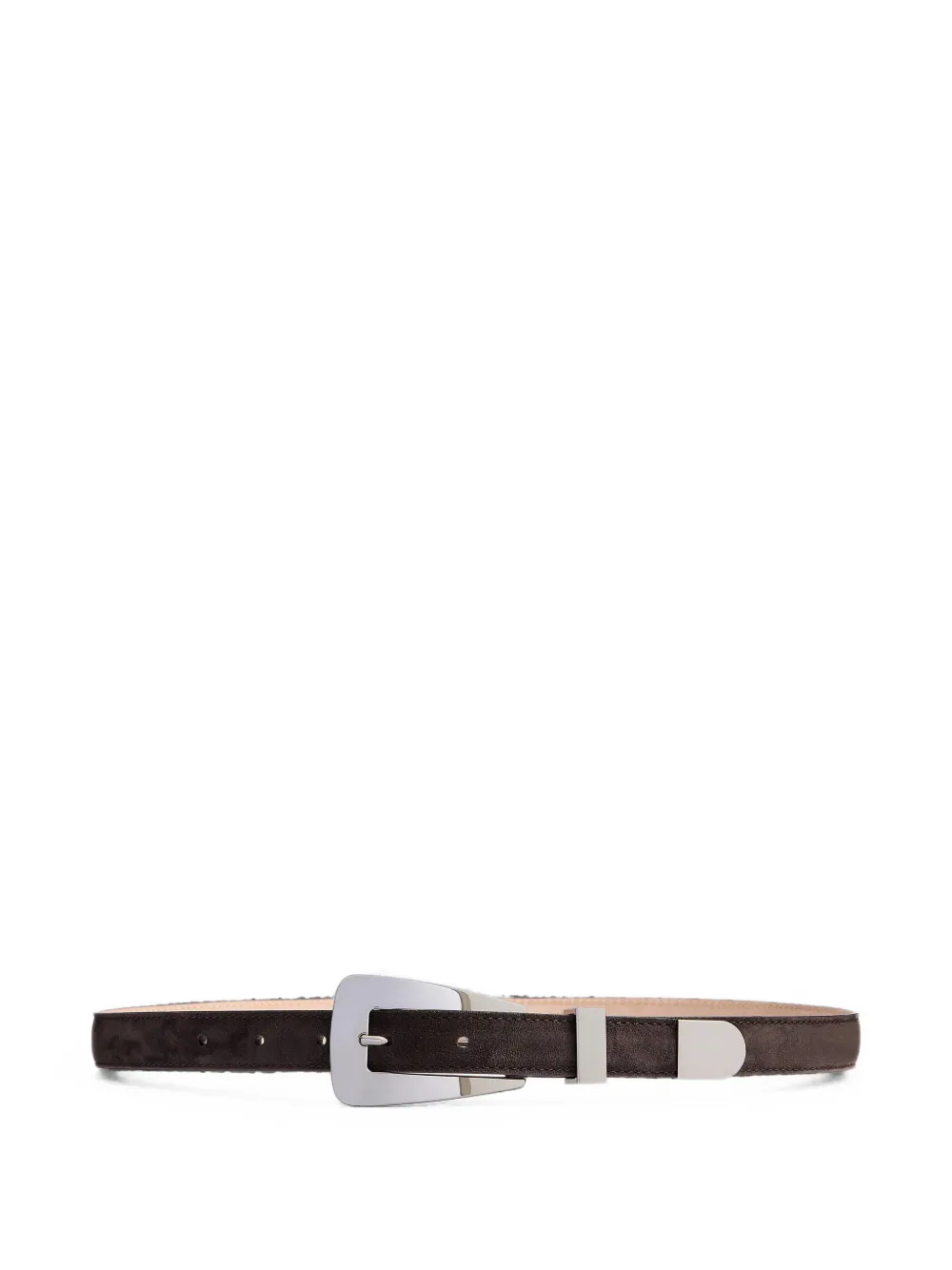 KHAITE Lucca suede belt - Marrone
