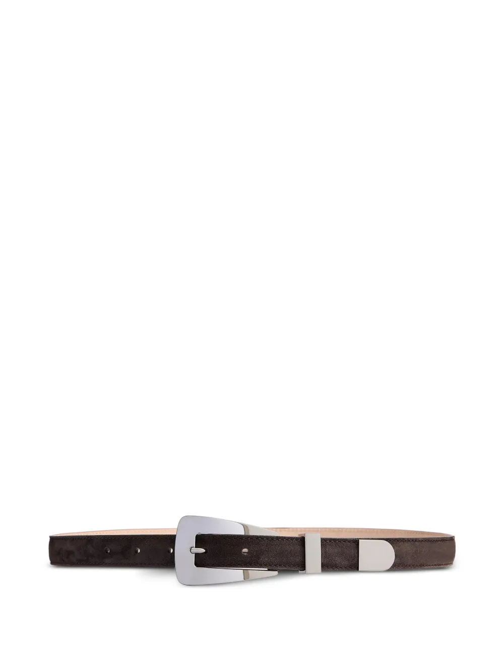 KHAITE Lucca suede belt - Marrone