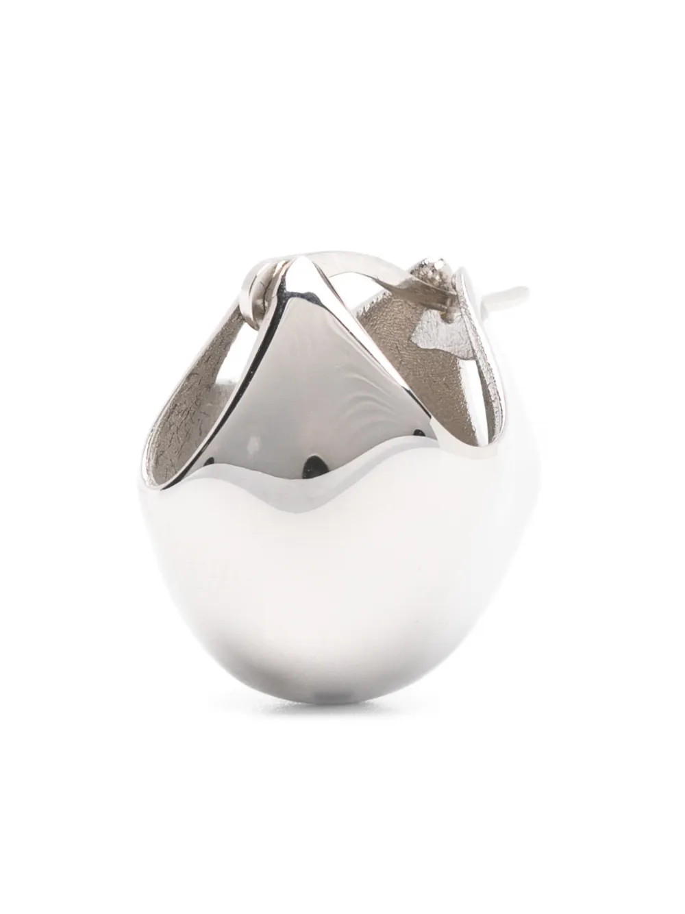 KHAITE small Lotus polished earrings - Argento