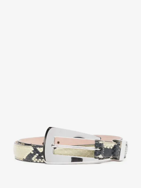 KHAITE Lucca snakeskin-print buckle belt