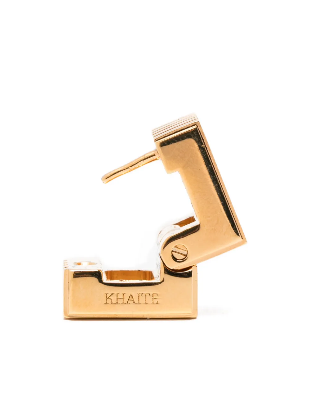  Khaite Small Empire Engraved Logo Earrings - Gold 