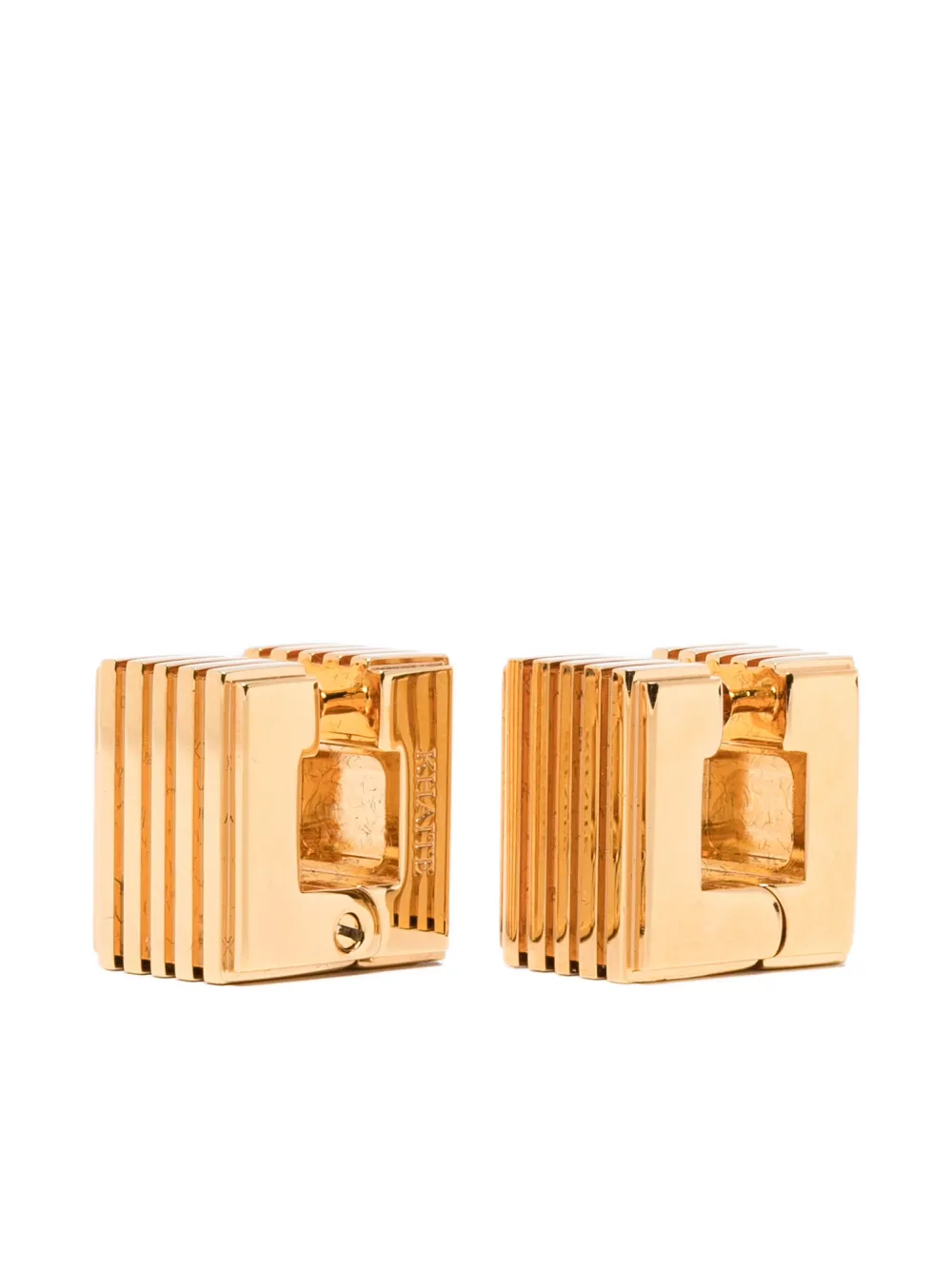 KHAITE small Empire engraved logo earrings - Oro