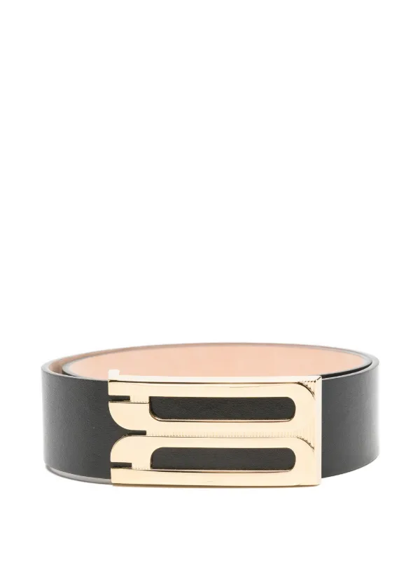 Victoria Beckham Jumbo Plaque Belt in Black