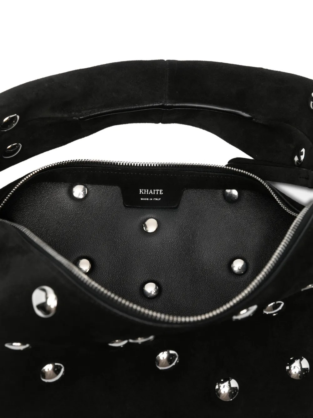 KHAITE Olivia Hobo medium shopper met studs Zwart