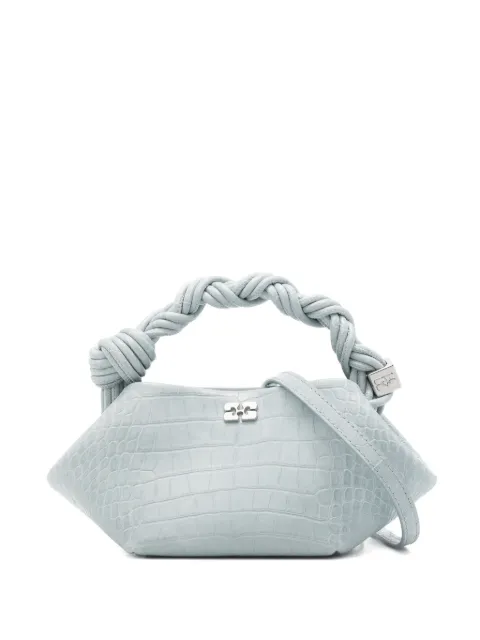 GANNI croco twisted bou mini satchel