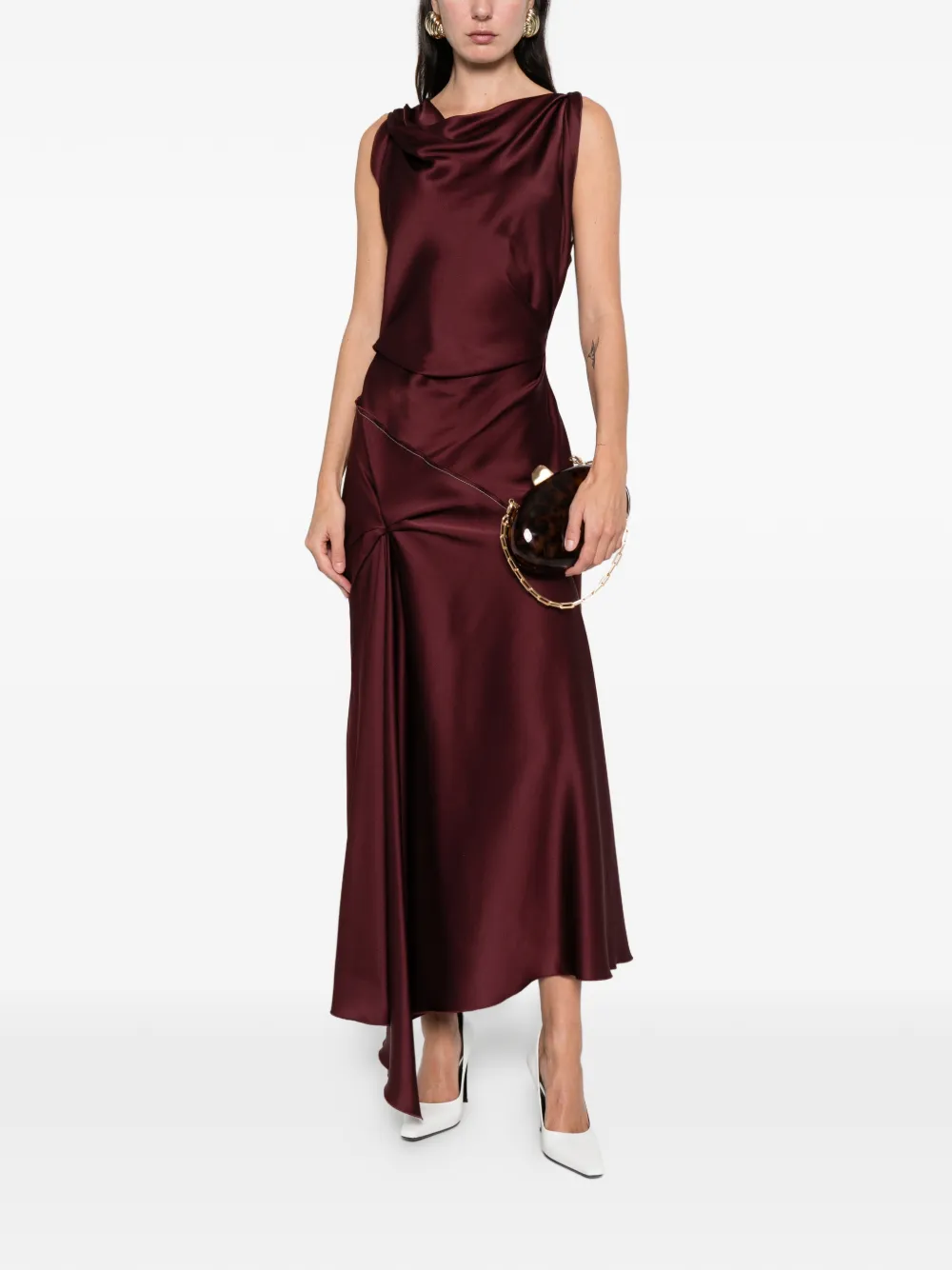 Victoria Beckham Posy draped midi dress - Rood